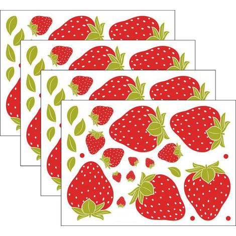Stickers muraux d'un mètre, autocollants muraux créatifs en forme de fraise, décoration murale auto-adhésifs pour fond de chambre. (1/5)
