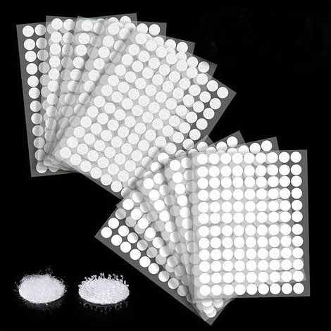 1080 Pcs Scratch Autocollant Double Face, Scratch Autocollant Rond, Adhésif Rond,540 Paires de Points Auto-adhésifs Ronds de 10 mm, pour DIY, Photos,Travaux Manuels etc (1/5)