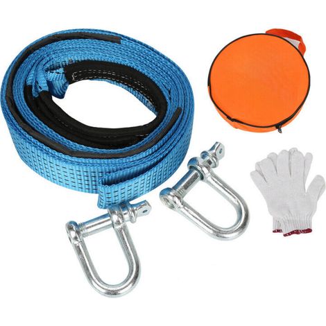 1 Câble de remorquage, 5M, 8T, polyester, crochet acier, véhicules urgents (1/5)