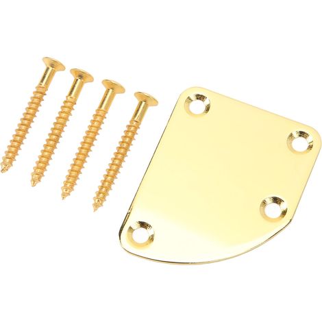 Plaque de fixation pour manche de guitare électrique dorée, 4 trous, incurvée, installation simple, anti-rayures (1/5)