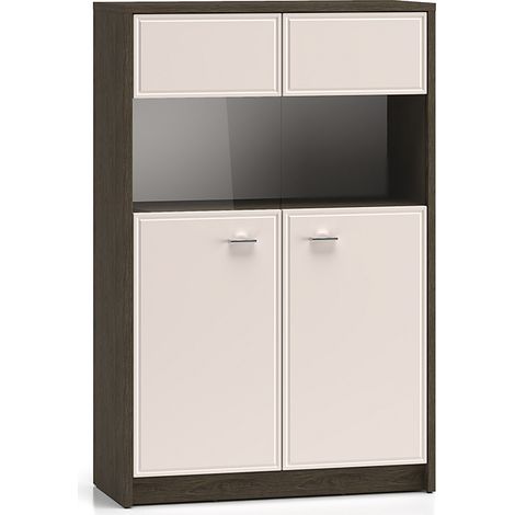Vaisselier 2 portes Kaius Cachemire et Bois foncé