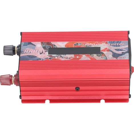 Convertisseur de puissance pour voiture, à onde sinusoïdale modifiée, avec port USB 2 A, ventilateur de refroidissement et écran LCD, 3000 W CC vers CA 220 V, rouge, 12 V (1/5)