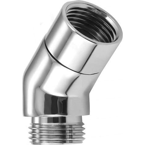 Adaptateur de pommeau de douche, bras d'extension de pommeau de douche, connecteur de tuyau de douche antirouille G1/2", raccords de tuyau d'extension pour pommeau de douche mural, connecteur coudé (1/5)