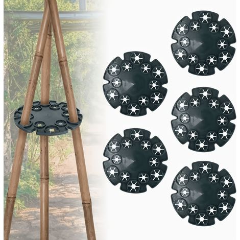 Ensemble de 5 supports de plantes en plastique pour fixer les poteaux en bambou, les tuyaux en acier et les tuteurs de jardin. (1/5)