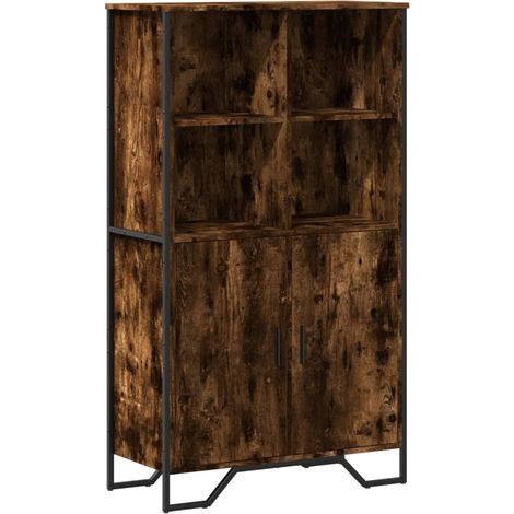 Aparador buffet cómoda mueble mueble de almacenaje organizador cocina salón salón alto 79,5 x 35,5 x 137,5 cm madera contrachapada marrón 020033560 (1/5)