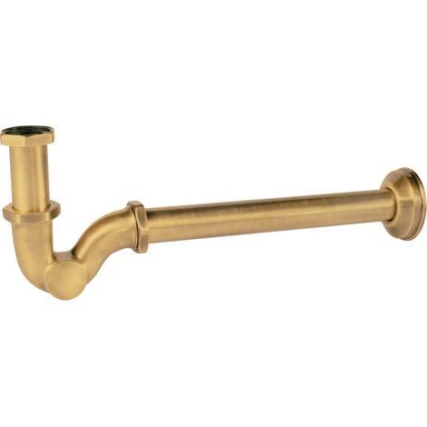 SIFÓN CURVO ARTICULADO CON REGISTRO PARA LAVABO ORO 24K
