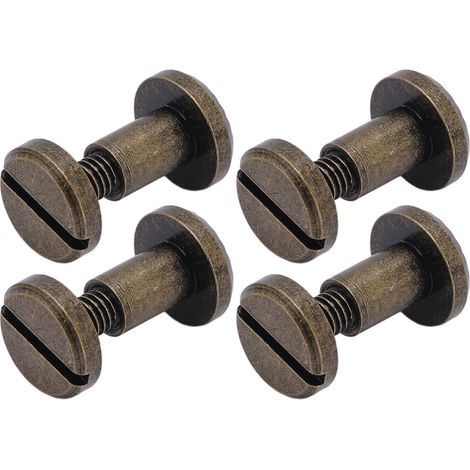 20 jeux de vis de reliure 8 x 6 mm, tête fendue arquée, finition bronze antique, rivets de reliure, goujons pour loisirs créatifs et reliure. (1/5)