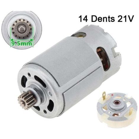 RS550 Zweigang-Gleichstrommotor mit 14 Zähnen – Bürstenmotor – 21 V, inklusive Service-Bürstenhalter