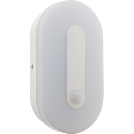 – Hublot ovale extérieur LED 12W IP65 avec détecteur de mouvement – Étanche IK08 – Installation rapide pour terrasse et garage