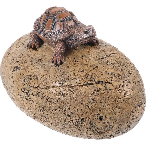 Cache-Clés de Jardin en Résine Aspect Pierre et Tortue, Boîte à Clés Extérieure 12X8X7.5 CM pour Espaces Extérieurs et Décoration