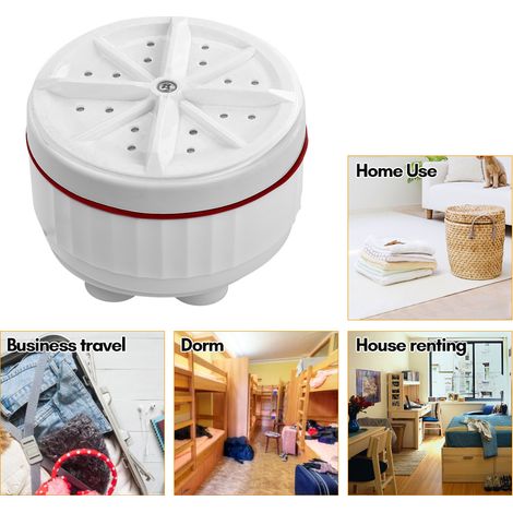 Machine à laver ultrasonique turbo portable, mini-machine à laver avec alimentation USB et ventouses pour la maison, les voyages et les déplacements professionnels. (1/5)