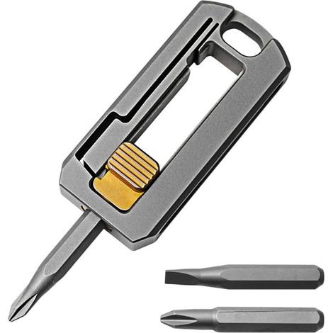 Tournevis de Poche en Titane Pliable, Tournevis Magnétique à 2 Embouts, Outil Réparation Multiple pour une Utilisation Quotidienne à La Maison ou à l'extérieur (1/5)