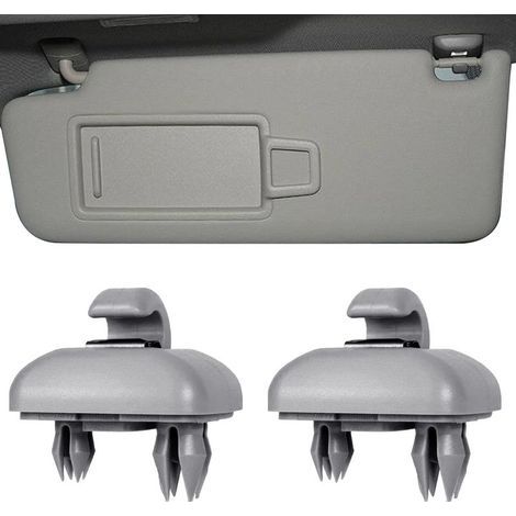2 PCS Gris Intérieur Pare-soleil Crochet Support d'attache, Clip pour Visière, Crochet Pare Soleil pour Voiture, Pare Soleil Clip pour Voiture pour Audi A1 A3 A4 A5 Q3 Q5 8e0 857 562 LA6 LA7 (gris) (1/5)