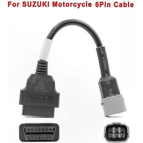 Lot de 2 câbles adaptateurs OBD2 6 broches vers 16 broches pour motos, connecteur de diagnostic des pannes moteur pour motos (1/5)