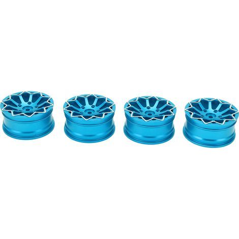 4 PCS Roues Jantes RC 1:10 Voiture Sport Universelle Résistante Usure Pression CNC Alliage Aluminium Moyeu Bleu (1/5)