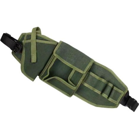 Ceinture porte-outils avec porte-perceuse, tablier de travail, organisateur d'outils robuste et portable, sacoche à outils pour plombier, bricoleur, électricien, construction, toile verte (1/5)