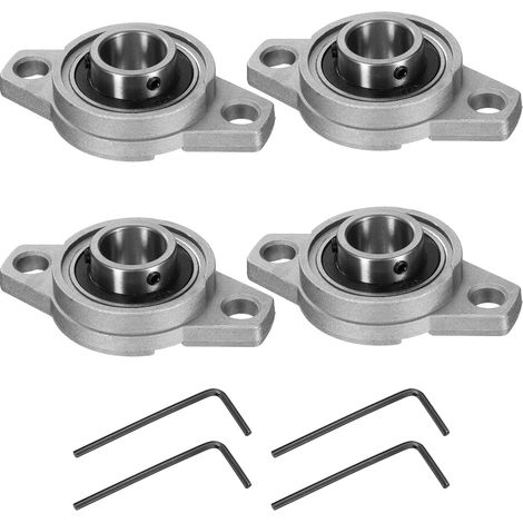 4pcs Paliers de Battement Montés Lisse KFL004, Palier à Semelle Alésage 20mm pour Bride Roulement à Bille de Bloc Roue de Brouette Machine à Axe Imprimante 3D, P6(ABEC3) (1/5)