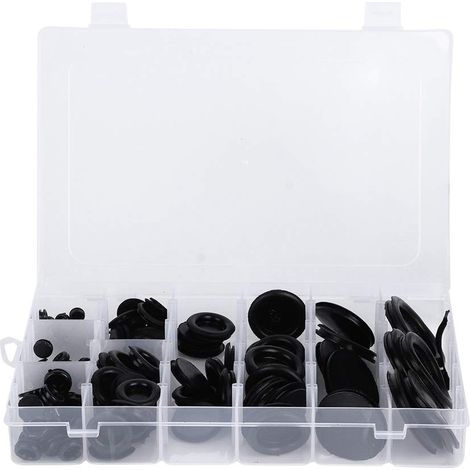 130 pièces assortiment de bagues d'étanchéité en caoutchouc pour la protection des câbles métalliques 6-50 mm/0,2-2 pouces (1/5)