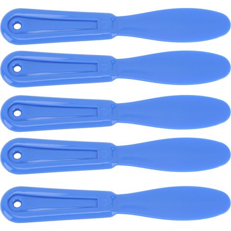 Lot de 5 spatules de mélange pour plâtre dentaire en plastique, pour matériaux d'empreinte en alginate, bleu foncé (1/5)