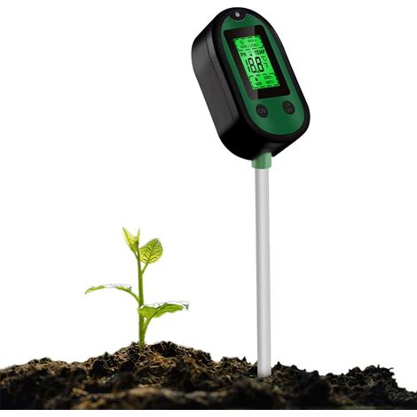 5-in-1-digitales Pflanzen-Feuchtigkeitsmessgerät mit PH/Temperatur/Luftfeuchtigkeit/Luftfeuchtigkeit/Licht für Gartenarbeit, Rasen, Landwirtschaft, Blumen, Pflanzen im Freien
