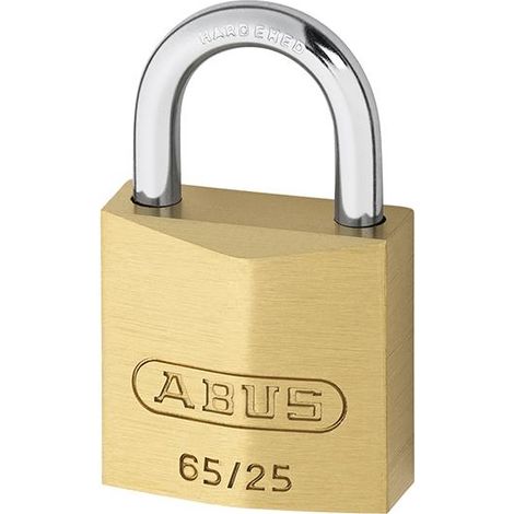 ABUS 65/25mm Brass Padlock - Mechanical, High Security, Carded Packaging