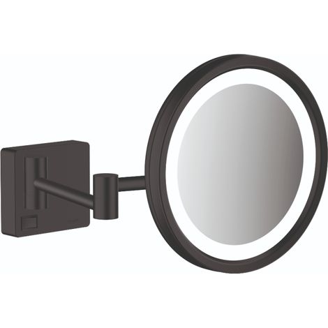 Espejo de aumento con iluminación LED HANSGROHE AddStoris Negro mate