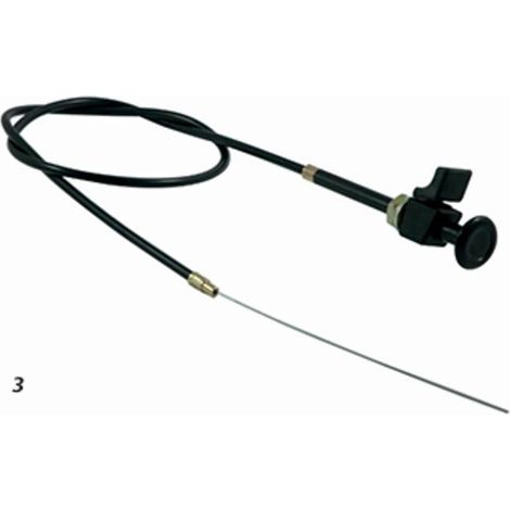 Tirante stop motore,cavo lunghezza 2200mm con leva d'arresto e pomello nero (1/2)