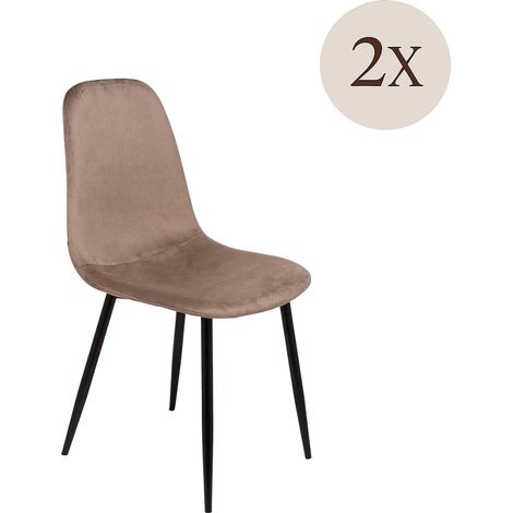 Dmora - Set di 2 sedie Pismo, Poltrona rivestita in velluto, Sedia da pranzo imbottita, Seduta per riunioni, 45x56h87 cm, Grigio
