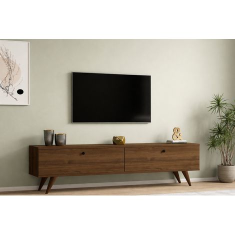 Mobile TV 160 cm con due armadi in noce POLY (1/4)