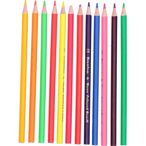 12Pcs Colored Pencils Metallic or Fluorescent 12‑Color Sketch Graffiti Painting SuppliesNeon Color Pencils (1/5)