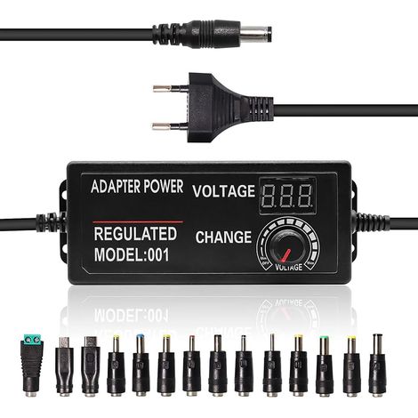 Alimentation Universelle 3V - 24V 3A Adaptateur Secteur Réglable AC/DC Chargeur Universel avec Indicateur De Tension LED pour 3V - 24V Appareils Ménagers Éclairage LED Moteur DC DVD (1/5)