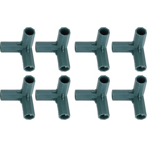 CCYKXA 8 Stück 3-Wege-Gewächshausrahmenverbinder, 16 mm Gartenrahmen-Eckverbinder für Gewächshaus-Gartenrahmen, Rasenzaun, Gewächshauszubehör