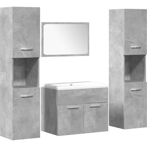 Maison Exclusive - Ensemble de meubles de salle de bain 4 pcs gris béton (1/5)