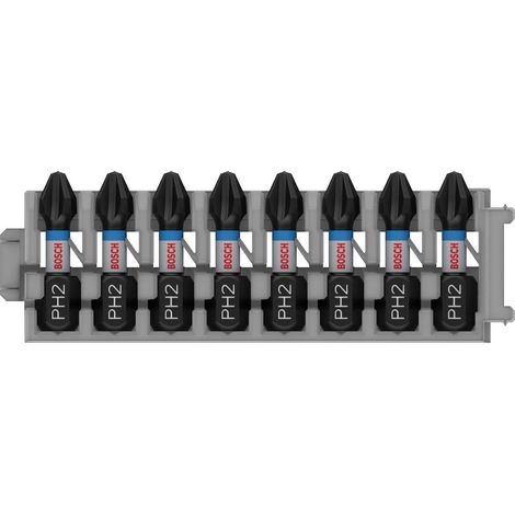 Bosch Professional 2608522324 - Punta per cacciavite Impact PH2x8: 25 mm: inserire 8 unità, Nero (1/5)