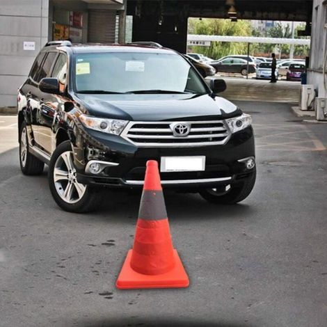 Cône De Sécurité - Rétractable Pliable 30 Cm - Orange Haute Visibilité Avec Bande Réfléchissante - Pour Signalisation Routière Et Travaux - 1 Pièce (1/4)