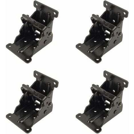 Charnière Pliante Autobloquante, 4 Pcs charnière pliante pour armoire de cuisine, Charnière Pliante Pied 90 Degrés en Tôle d'acier, Verrouillage Extension Table Support d'étagère Pliable dontodent (1/5)