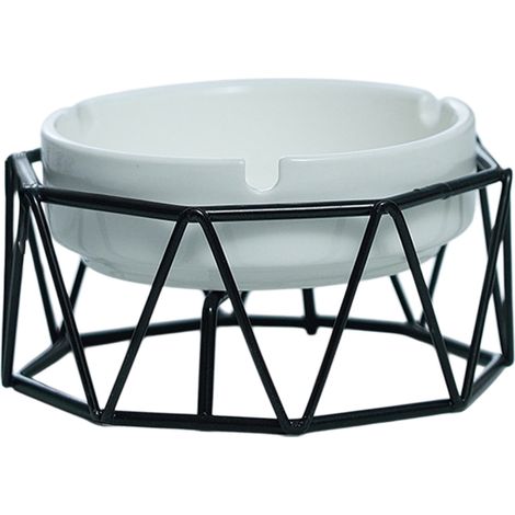 Cendrier - En Fer Et Céramique - Décor Intérieur - Pour Salon Chambre Bureau - 10 5 X 10 5 X 5 Cm - 1 Pièce (1/5)
