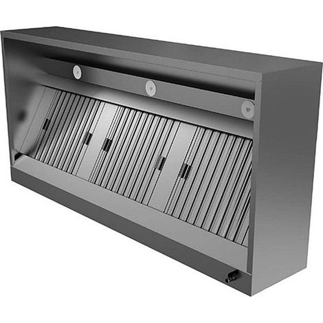 Hotte murale cubique avec éclairage LED, 1600x1100 mm - VIRTUS