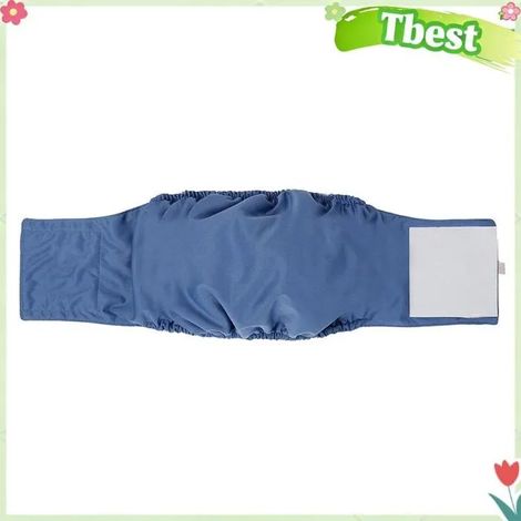 Tbest Couches pour chiens Bande de ventre lavable pour chien mâle, couche imperméable pour animaux de animalerie blouson Bleu XS (1/5)