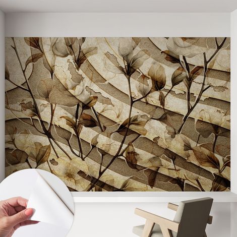Papier peint adhésif décoratif pour salon chambre et cuisine Facile à poser avec colle Flore classique 152x104 cm (1/5)