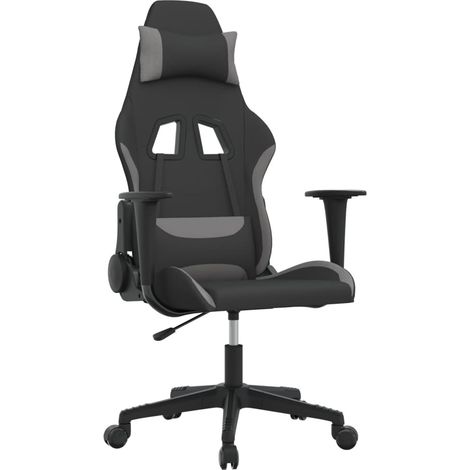 Maison Exclusive - Sedia da Gaming Nero e Grigio Chiaro in Tessuto