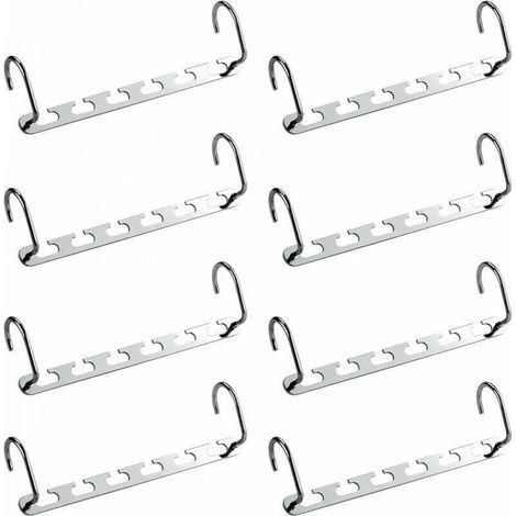8Pcs Cintre Multiple Porte-Manteaux, Porte Cintres Gain de Place pour Dressing, Organisateur de Cintre Magique en Métal, Rangement de Chemises,Vestes,Vêtements dans Penderie,Placard,Armoire (1/5)