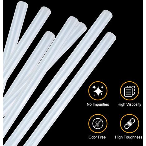 100 pièces Colle Chaude 7 x 100 mm, Bâton de Colle Transparents Universels pour Pistolet à Colle Chaude, Bâtonnets de Colle Chaude Séchage Rapide pour Bricolage, Artisanat, Réparations (1/4)