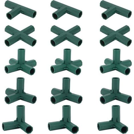 Lot de 15 Connecteurs d'Angle pour Cadre de Serre Tige 16 mm Support Robuste Jardin (1/4)