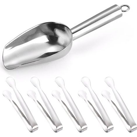 Juego de cucharas para helado，6 piezas，acero inoxidable: cuchara pequeña para pesar，cuchara para harina，cuchara para helado，cuchara de bolsillo (1/5)