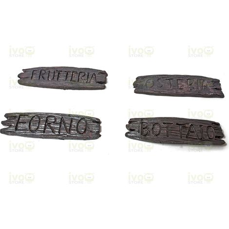 Insegne per Botteghe Set 4 Pezzi Miniatura per Presepe C3049