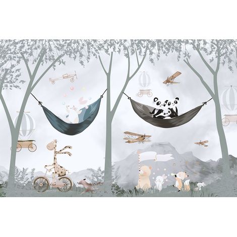 Papier peint panoramique Enfants - Animaux - 130 cm x 87 cm (1/2)