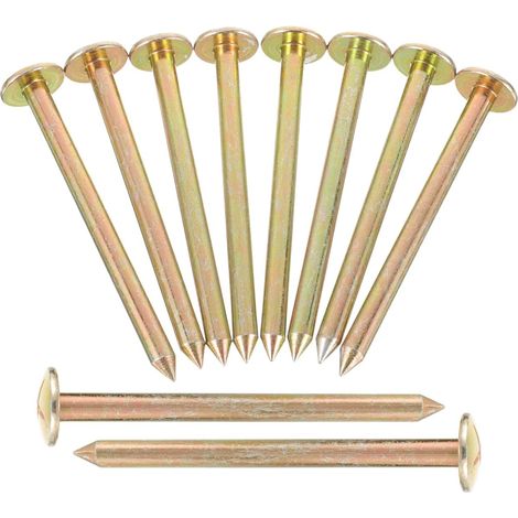 Lot de 10 Clous de Sol pour pelouse, délimitation, marquage des limites de, Outil de Fixation, Piquet de Paysage, Tige en Bois galvanisé, Clous de Mesure en Acier Inoxydable (1/5)