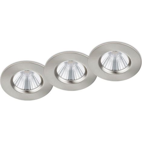 Plafonnier salle de bain ZAGROS LED IP65 argent Trio (1/3)