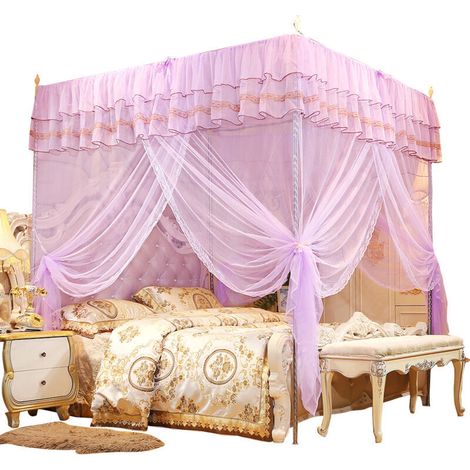 Luxurious Prinzessinnenbett mit viereckigem Baldachinvorhang (M) (1/4)